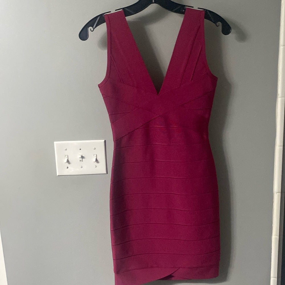 Herve Leger Paris Bandage Mini Dress - Raspberry - Small - New with tags!